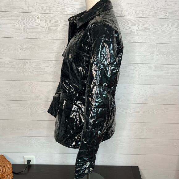 Vintage 90s Pepe Jeans London PVC quilted jacket Size large - Picture 2 of 9